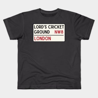 Lords Cricket Ground Road Sign Kids T-Shirt